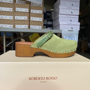 Roberto Rosso - Clogs Suede Leather Green 36 Grønn female