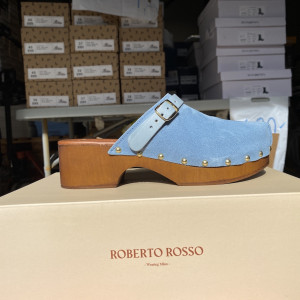 Roberto Rosso - Clogs Suede Leather Lt Blue 37 Blå female