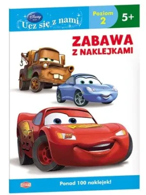 Disney Ucz się z nami Auta Zabawa z naklejkami - praca zbiorowa - książka