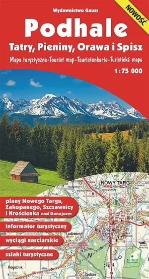 Podhale, Tartry, Pieniny, Orawa i Spisz. Mapa 1:75 000 - Opracowanie zbiorowe - książka