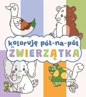 Zwierzątka. Koloruję pół na pół - praca zbiorowa - książka