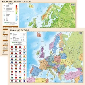 Podkładka na biurko Europa polityczno-fizyczna 1:12 000 000 dwustronna -  - książka
