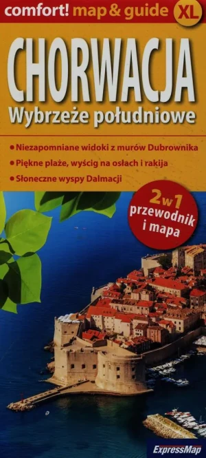 Chorwacja. Wybrzeże południowe 2w1. Przewodnik i mapa - Praca zbiorowa - książka