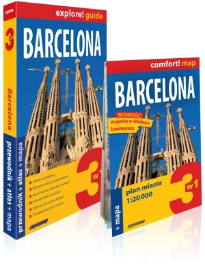 Barcelona 3w1: Przewodnik + atlas + mapa -  - książka