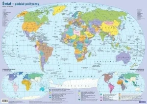 Mapa świata polityczna plansza edukacyjna -  - książka