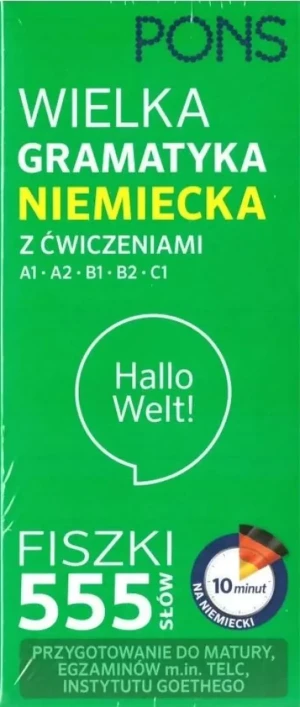 Fiszki 555. Wielka gramatyka niemiecka. Poziom A1/C1 - praca zbiorowa - książka