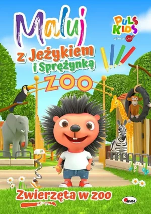 Zwierzęta w zoo. Maluj z Jeżykiem i Sprężynką - Opracowanie zbiorowe - książka