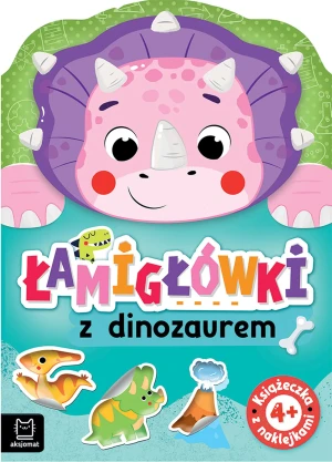 Książka Łamigłówki z dinozaurem. Książeczka z naklejkami 4+ - Anna Podgórska - książka
