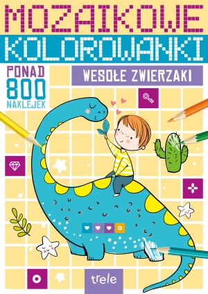 Wesołe zwierzaki. Mozaikowe kolorowanki - praca zbiorowa - książka
