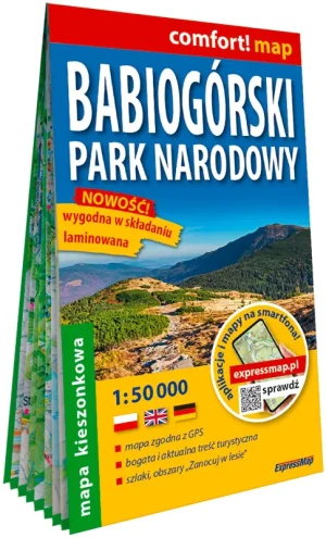 Babiogórski Park Narodowy kieszonkowa laminowana mapa turystyczna 1:50 000 - praca zbiorowa - książka