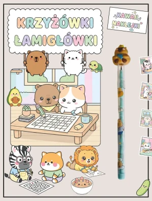 Krzyżowki, łamigłówki. Kawaii i naklejki - Praca zbiorowa - książka