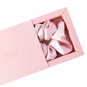 Jedwabna gumka do włosów scrunchie - pudrowy róż