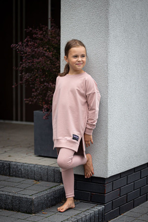 Legginsy prążkowane dla dziewczynki Poppy/ Blush - Dolce Sonno