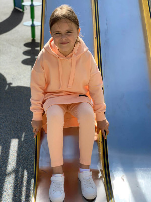 Legginsy prążkowane dla dziewczynki Poppy/Orange - Dolce Sonno