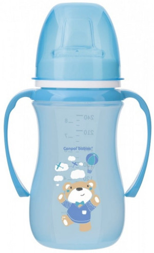 Kubek treningowy z silikonowym ustnikiem "Easy Start" 240ml - Sweet Fun Niebieski | Canpol