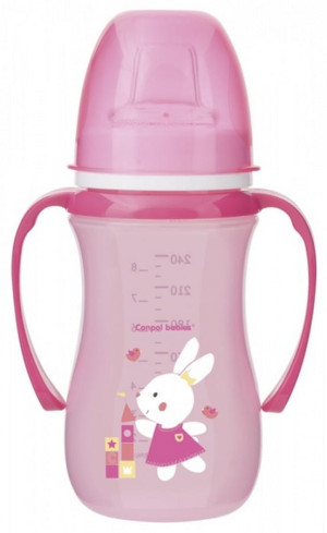 Kubek treningowy z silikonowym ustnikiem "Easy Start" 240ml - Sweet Fun Różowy | Canpol
