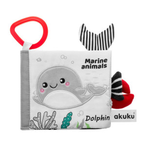 Kontrastowa książeczka sensoryczna, Marine animals | A0480 Akuku