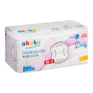 Chłonne wkładki laktacyjne Daily, 60szt | A0160 - Akuku