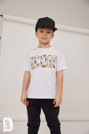 T-shirt chłopięcy biały ICON - All for Kids