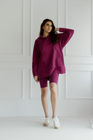 Kolarki, krótkie legginsy prążkowane Dolly/Amarant - Dolce Sonno