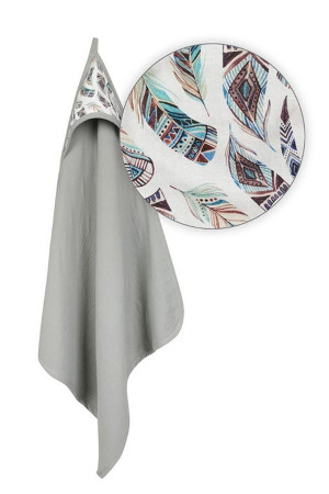 Muślinowe okrycie kąpielowe "Muslin Design" - Szare | BabyMatex - TB0443_08