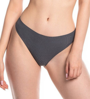 Stringi damskie "Laser Cut" w delikatny prążek - Szare | Lama 5020