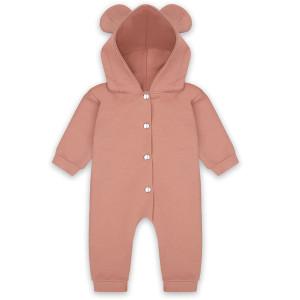 Kombinezon Miś z kapturem zapinany na napy Blush - Dolce Sonno