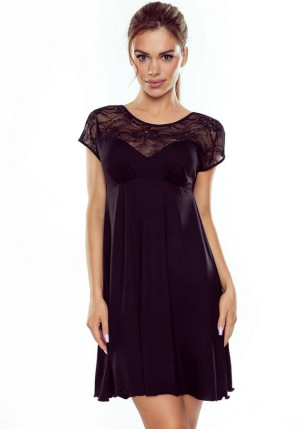 Efektowna koszulka nocna First Lady Catalina - czarna | Eldar