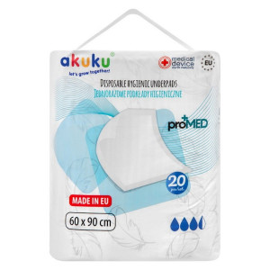 Podkłady higieniczne jednorazowe proMED 90x60 20 szt. | Akuku A0144