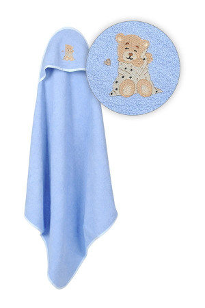 Niebieskie okrycie kąpielowe frotte 100x100 | Maxi - BabyMatex