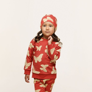 Bawełniana bluza dziecięca czerwona w motyle - Imagine | Pinokio