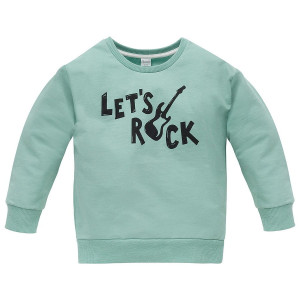 Bluza dziecięca zielona z napisem - Let's Rock | Pinokio