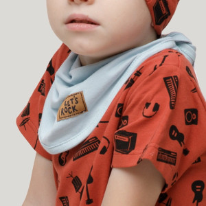 Bawełniana chustka pod szyję dla dzieci i niemowląt niebieska - Let's Rock | Pinokio