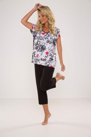 Dzianinowa piżama damska Soled - biała | DeLafense 676