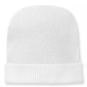 Czapka dla niemowlaka z prążka biała - Lovely Day | Pinokio