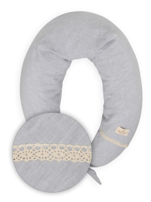 Poduszka pozycjonująca dla kobiet w ciąży i karmiących mam Relax Linen - jasny szary | BabyMatex TB0448_42