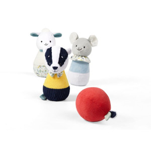 Zabawka edukacyjna - pluszowe kręgle BADGER EDMUND FRIENDS | Babyono