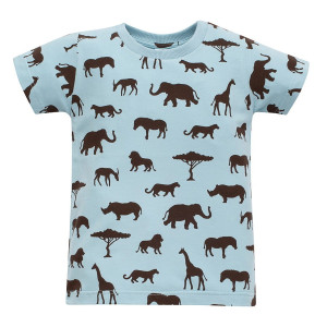 Koszulka z krótkim rękawem T-shirt dziecięcy niebieskie zoo - Safari Pinokio