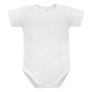 Białe body niemowlęce z krótkim rękawem Prążek - Lovely Day | Pinokio