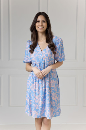 WUALAA Women - Sukienka damska Emily Rustic Symphony Blue/Apricot