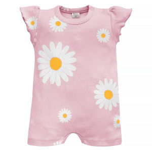 Letni Rampers różowy w stokrotki - Daisy | Pinokio