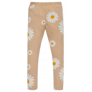 Legginsy dla dziewczynki beżowe w stokrotki - Daisy | Pinokio