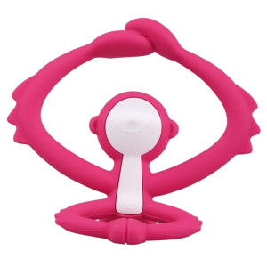 Gryzak, zabawka dla niemowląt Małpka dark pink | Mombella 00812