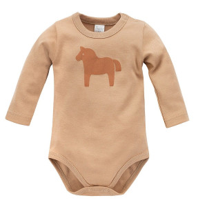 Body z długim rękawem brązowe z konikiem Wooden Pony | Pinokio