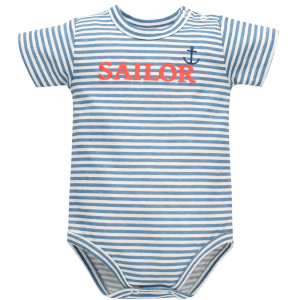 Niemowlęce body z krótkim rękawem Paski - Sailor | Pinokio