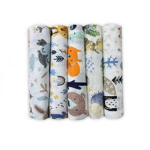 Zestaw 5szt Pieluszek Tetrowych Drukowanych Dolce Sonno - zestaw 6