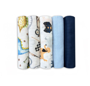 Zestaw 5szt Pieluszek Tetrowych Drukowanych Dolce Sonno - zestaw 9