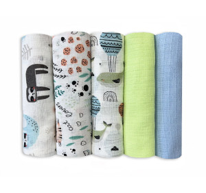 Zestaw 5szt Pieluszek Tetrowych Drukowanych Dolce Sonno - zestaw 11