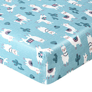 Prześcieradło muślinowe z gumką 60X120 Lamy | Dolce Sonno