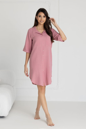 Koszula nocna muślinowa Livia/ Róż - Dolce Sonno